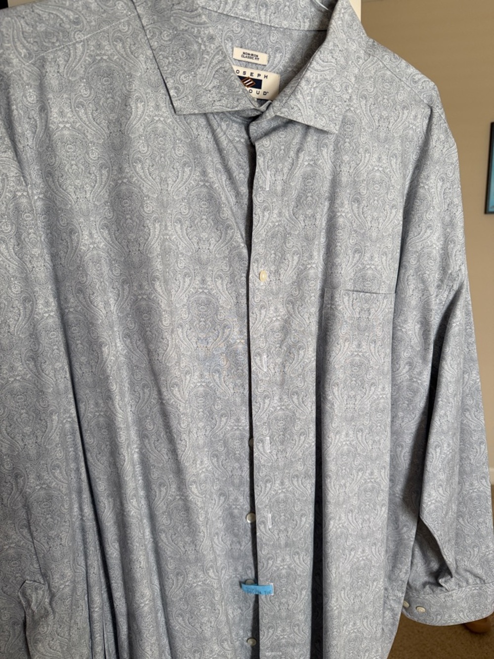 Joseph Abboud Light Gray Paisley Dress Shirt - Picture 5 of 5